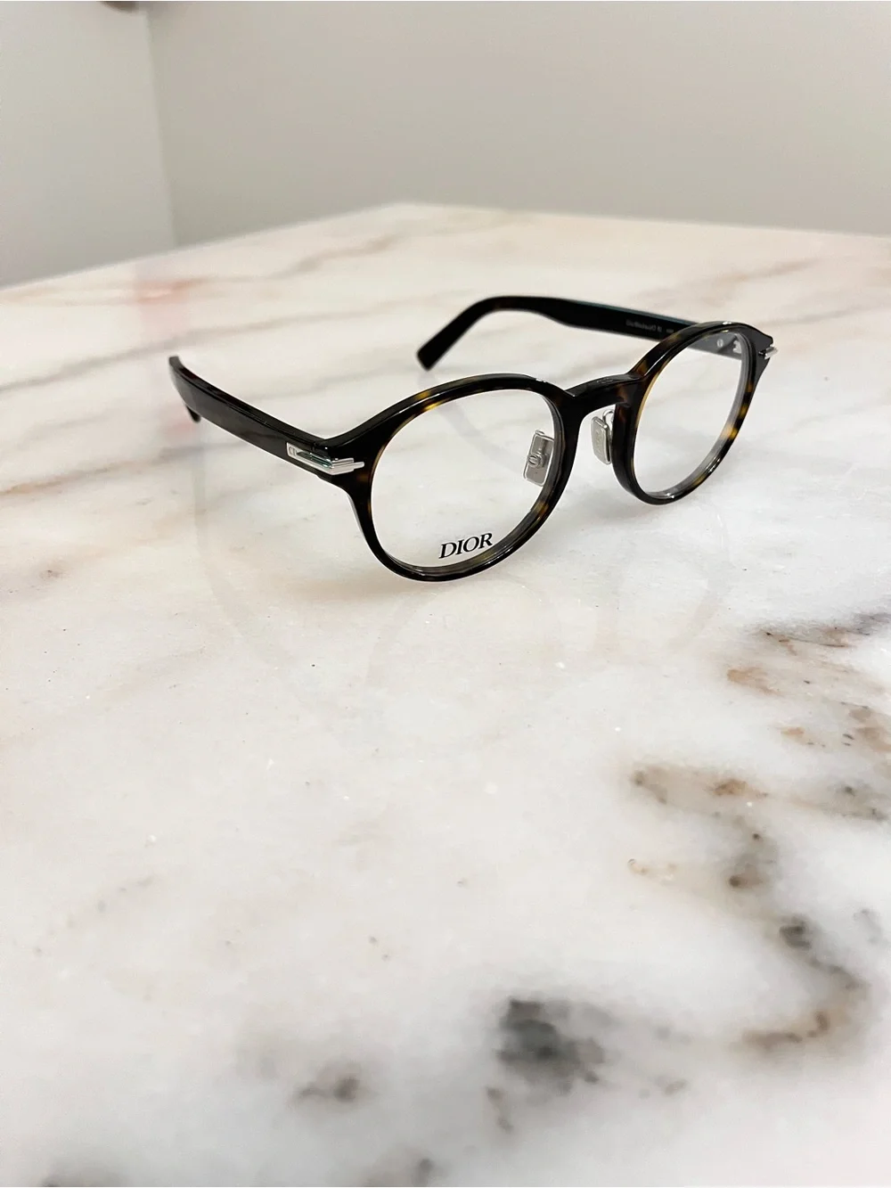 Dior Kids Brown Tortoiseshell Round Glasses